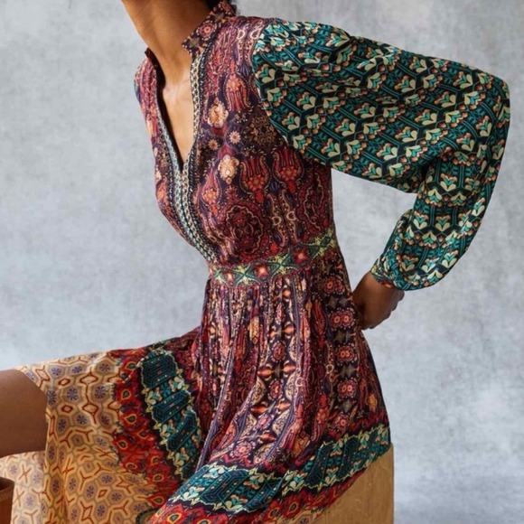 Bhanuni by Jyoti Ronika Patterned Maxi Dress Size 12 Petite - Picture 5 of 15